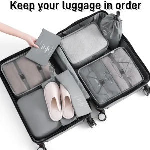 7-piece cube set luggage organizer