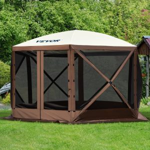 🏕️ SucceBuy Pop-Up Camping Gazebo Tent – 6-Sided Screen Canopy Shelter