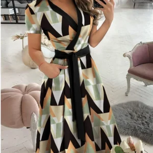 🌈 Rainbow Striped Summer Maxi Dress – Casual Button-Up Vintage Shirt Dress
