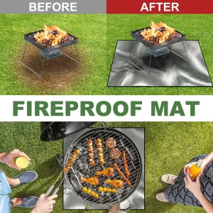 Fireproof BBQ & Fire Pit Mat – Heat Resistant Outdoor Protective Base Pad
