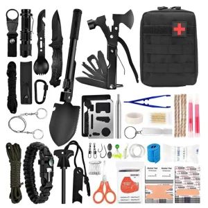 142PCS Emergency Survival First Aid Kit – Multifunction Camping & Outdoor Survival Gear Set