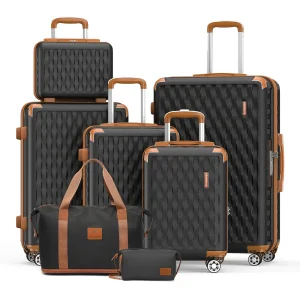 🧳 Melalenia 7-Piece Travel Luggage Set – Lightweight Hard Shell Suitcases with Duffel & Toiletry Bag