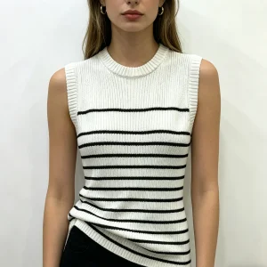 Women's Slim-Fit Striped V-Neck Knit Top – Lightweight Spring & Summer Casual Sweater
