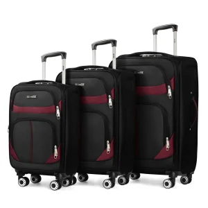 Softside Expandable 3-Piece Luggage Set – Lightweight Spinner Travel Suitcases (20", 24", 28")
