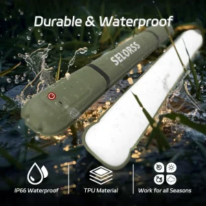 SELORSS Rechargeable Portable Camping Light – Waterproof Inflatable LED Tent Lantern with Spotlight & Magnetic Base