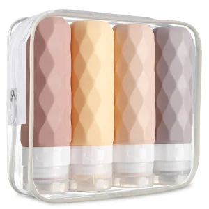 4-Piece Travel Toiletry Bottles – BPA-Free Leak-Proof Squeezable Travel Containers