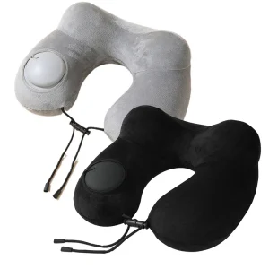 1pc Press and Inflate Portable Neck Pillow – Detachable Travel Neck Pillow for Outdoor Travel, Business Trips & Camping